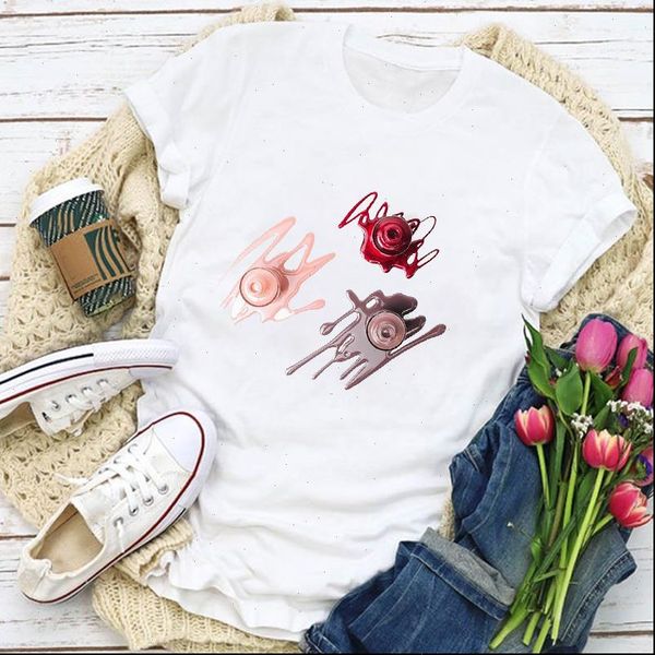 women t womens graphic 3d finger nail paint color fashion lovely printed female tee shirt ladies clothes, White
women t womens graphic 3d finger nail paint color fashion lovely printed female tee shirt ladies clothes, White