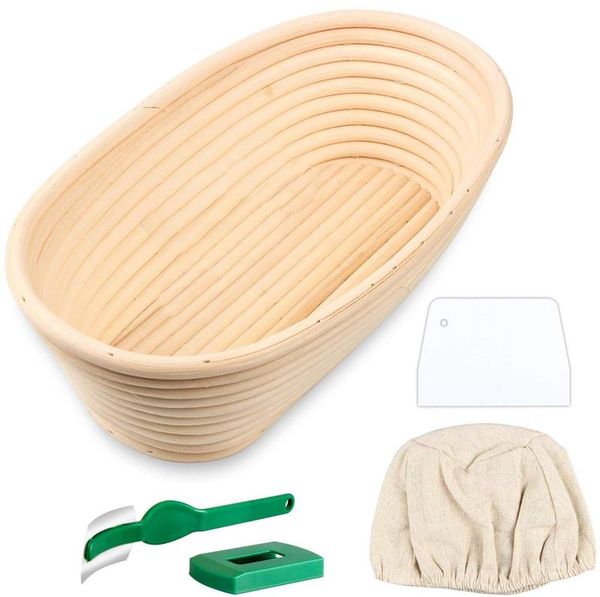 storage baskets oval bread proofing basket, handmade banneton basket brotform with lame, dough scraper, cloth line
storage baskets oval bread proofing basket, handmade banneton basket brotform with lame, dough scraper, cloth line