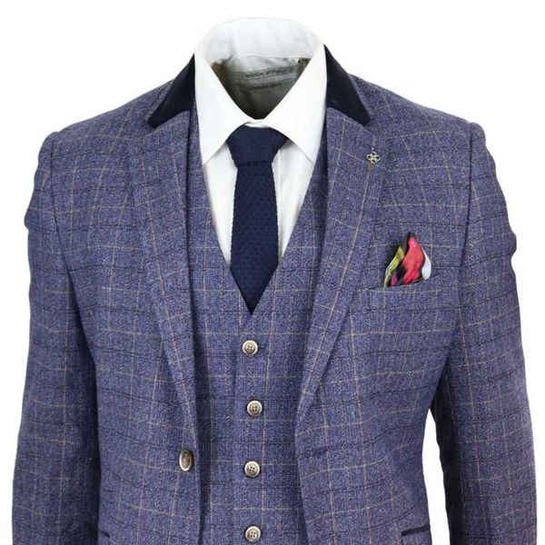 men's suits & blazers 2021 blue mens 3 piece long sleeve grooms suit tweed check tailored fit wedding vintage classic costume homme, White;black
men's suits & blazers 2021 blue mens 3 piece long sleeve grooms suit tweed check tailored fit wedding vintage classic costume homme, White;black