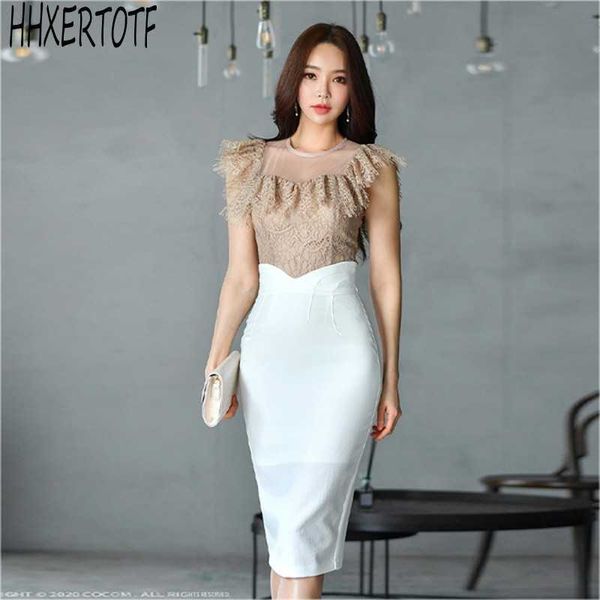 summer 2 pieces set o-neck lace shirts + high waist sheath pencil skirts office skirt suit 210531, White
summer 2 pieces set o-neck lace shirts + high waist sheath pencil skirts office skirt suit 210531, White