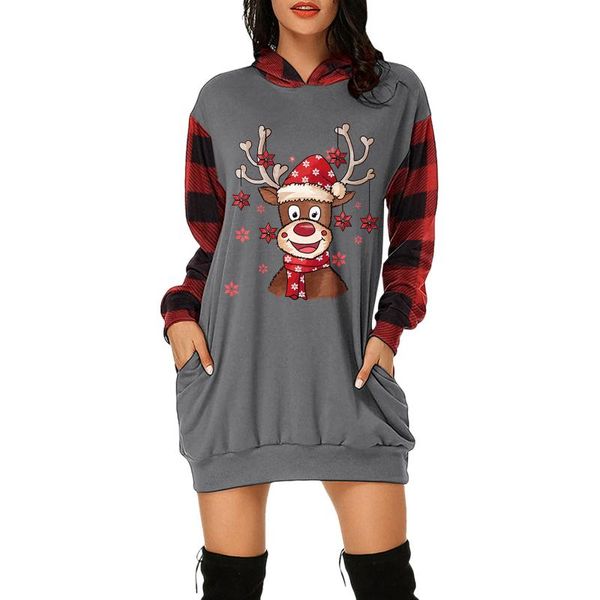 casual dresses elk printed plaid long sleeve hoodie dress bag hip hooded christmas pocket loose women's sweatshirt 40#, Black;gray
casual dresses elk printed plaid long sleeve hoodie dress bag hip hooded christmas pocket loose women's sweatshirt 40#, Black;gray