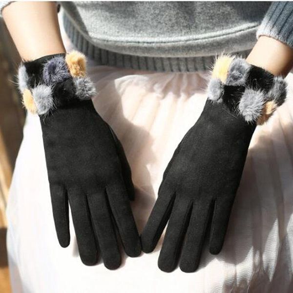 five fingers gloves women' winter warm full finger touch screen cute female faux ball suede plus velvet cycling driving mittens e2, Blue;gray
five fingers gloves women' winter warm full finger touch screen cute female faux ball suede plus velvet cycling driving mittens e2, Blue;gray