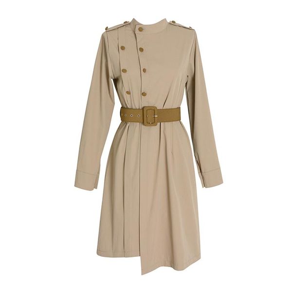 casual dresses perhaps u khaki solid button stand collar long sleeve short mini dress elegant sash spring autum d1500, Black;gray
casual dresses perhaps u khaki solid button stand collar long sleeve short mini dress elegant sash spring autum d1500, Black;gray
