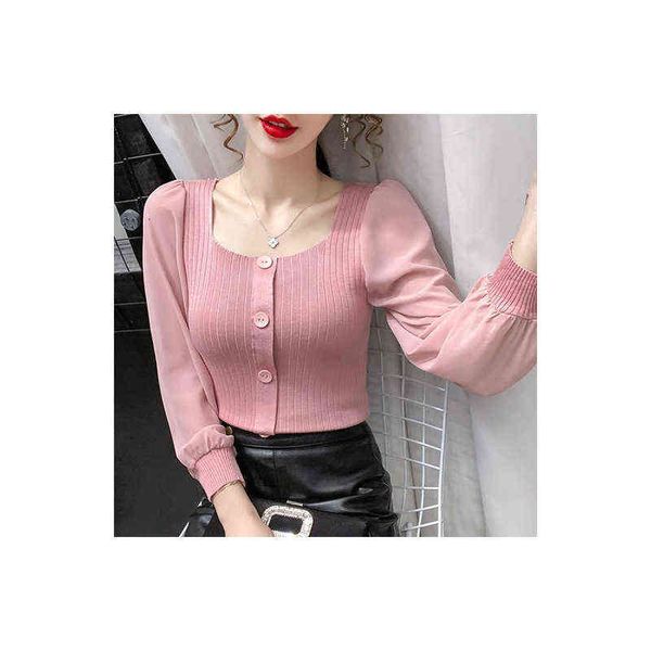 women's sweaters covered arm autumn style square neck shirt women slim long sleeve chiffon bubble sleeve sweater, White;black
women's sweaters covered arm autumn style square neck shirt women slim long sleeve chiffon bubble sleeve sweater, White;black