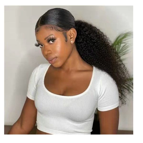 100% human hair rubbler band wrap drawstring ponytail extension kinky curly texture with clip in 140g 8-26inch long bouncy low luster qulait, Black
100% human hair rubbler band wrap drawstring ponytail extension kinky curly texture with clip in 140g 8-26inch long bouncy low luster qulait, Black