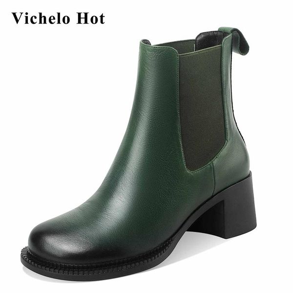 boots vichelo big size stretch natural leather convenient handmade round toe thick high heel slip on maiden ankle l8f5, Black
boots vichelo big size stretch natural leather convenient handmade round toe thick high heel slip on maiden ankle l8f5, Black