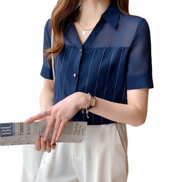 women's polos temperament short-sleeved chiffon shirt loose professional trend 2021 summer korean fashion clothing, White
women's polos temperament short-sleeved chiffon shirt loose professional trend 2021 summer korean fashion clothing, White