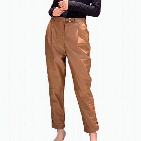 women's pants & capris luxury sheepskin high waist genuine leather trousers women loose natural real pencil harem lady streetwear, Black;white
women's pants & capris luxury sheepskin high waist genuine leather trousers women loose natural real pencil harem lady streetwear, Black;white