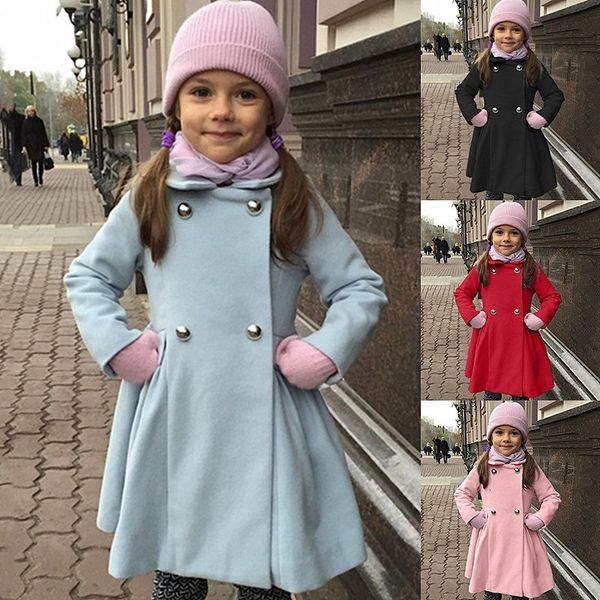 autumn and winter girls' solid color fashion wool coat lapel waist closing double breasted medium long warm, Black
autumn and winter girls' solid color fashion wool coat lapel waist closing double breasted medium long warm, Black