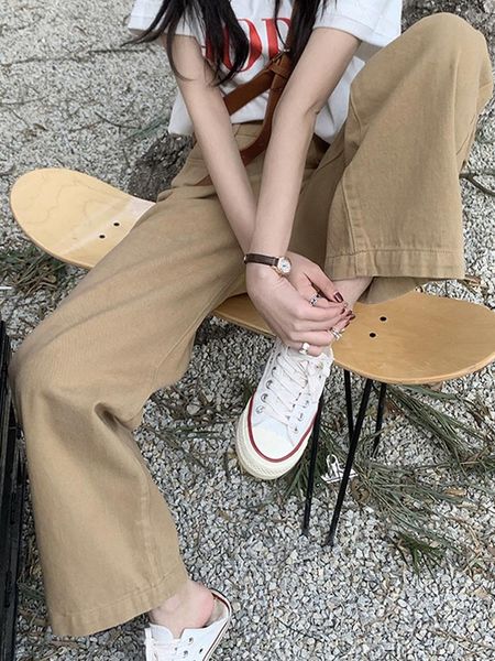 women's jeans khaki for women spring fall arrival straight high waist loose casual campus style wide leg denim pants female clothes, Blue
women's jeans khaki for women spring fall arrival straight high waist loose casual campus style wide leg denim pants female clothes, Blue