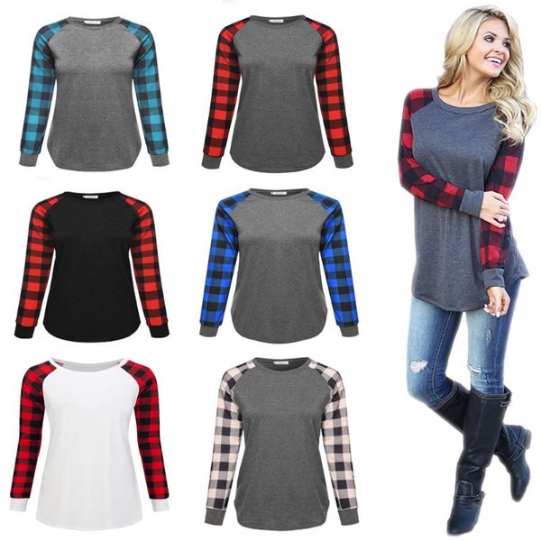 women's t-shirt blusas femininas 2021 fashion women blous plaid print long sleeve shirt casual o-neck loose tees plus size 5xl, White
women's t-shirt blusas femininas 2021 fashion women blous plaid print long sleeve shirt casual o-neck loose tees plus size 5xl, White