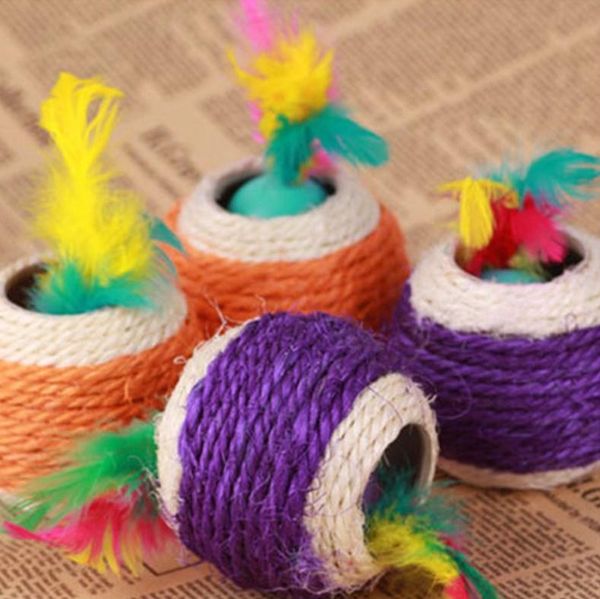 cat toys pet colorful sisal rope chase feather ball cute kitten play exercise toy
cat toys pet colorful sisal rope chase feather ball cute kitten play exercise toy