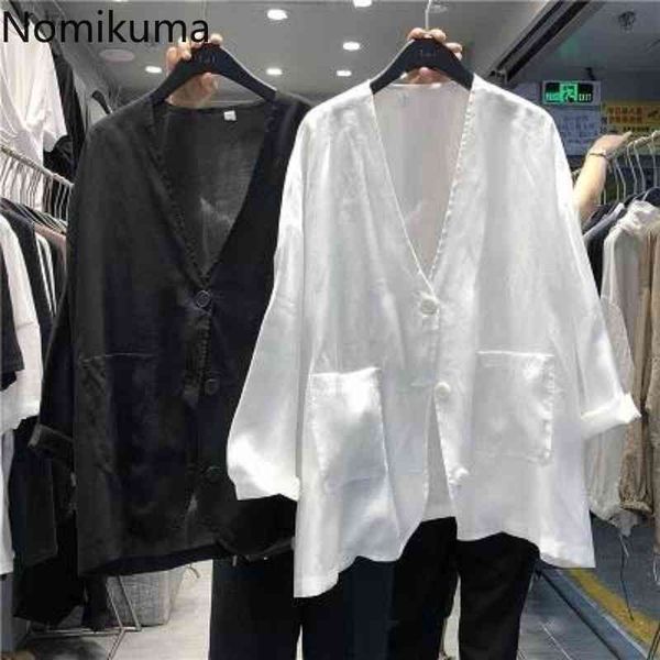 nomikuma summer sun-protection blouse coat causal pockets korean shirt long sleeve v-neck loose blusas femme 6g470 210427, White
nomikuma summer sun-protection blouse coat causal pockets korean shirt long sleeve v-neck loose blusas femme 6g470 210427, White