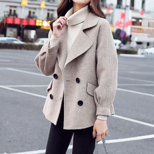 women's wool & blends autumn winter short woolen coat women loose plus size coats quality womens casual blazer clothing trench, Black
women's wool & blends autumn winter short woolen coat women loose plus size coats quality womens casual blazer clothing trench, Black