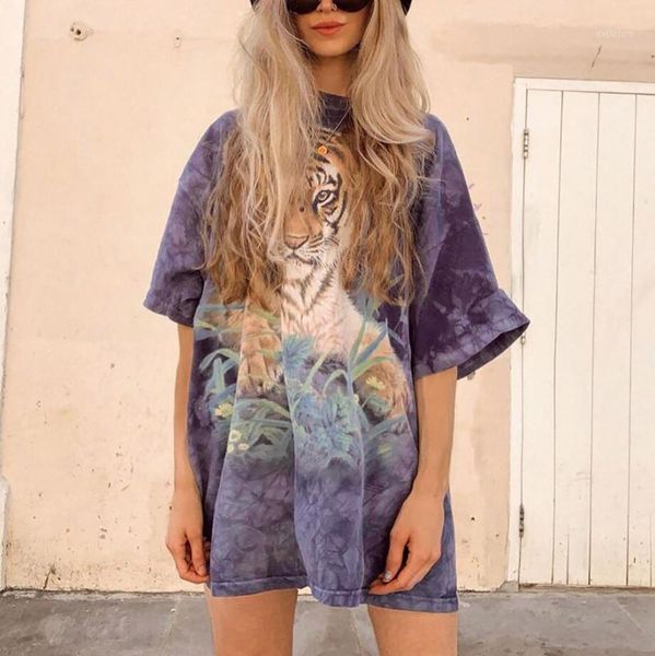 fashion girl women tiger pattern printing 2021 summer loose oversize t shirt dress short sleeve plus size purple tee women's t-shirt, White
fashion girl women tiger pattern printing 2021 summer loose oversize t shirt dress short sleeve plus size purple tee women's t-shirt, White