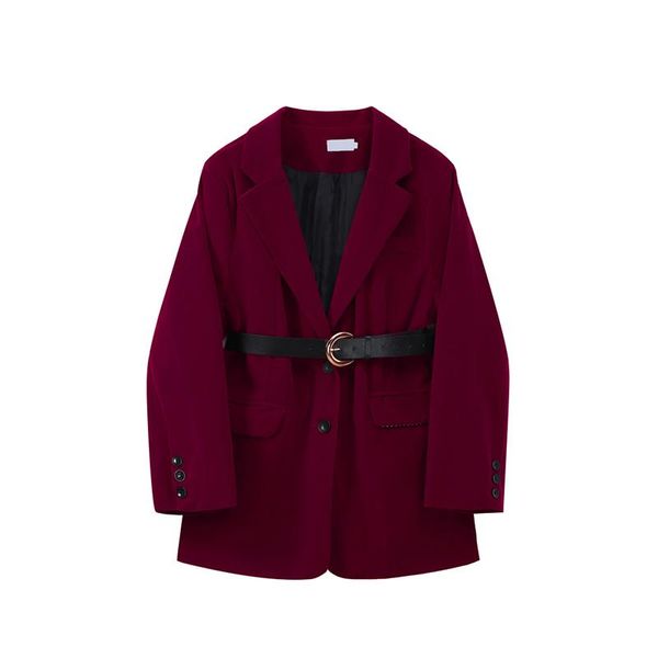 women's suits & blazers autumn vintage blazer with belt women notched collar long sleeve korean chic jackets casual female single breas, White;black
women's suits & blazers autumn vintage blazer with belt women notched collar long sleeve korean chic jackets casual female single breas, White;black