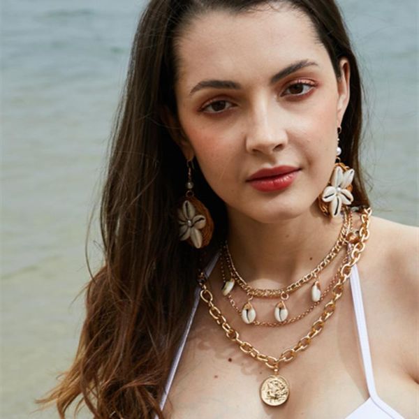 earrings & necklace 8seasons bohemian style women straw rattan knit shell dangle big coin pendants multilayer necklaces fashion jewelry set, Silver
earrings & necklace 8seasons bohemian style women straw rattan knit shell dangle big coin pendants multilayer necklaces fashion jewelry set, Silver
