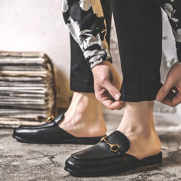summer 2021 loafer ess half slipper for men and women's outer wear fashion mueller sandals dress shoes, Black
summer 2021 loafer ess half slipper for men and women's outer wear fashion mueller sandals dress shoes, Black