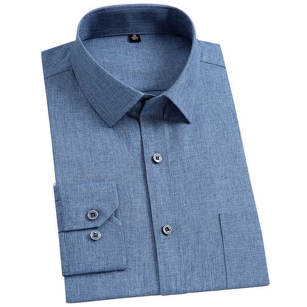 autumn shirts men's classic solid single pocket basic dress shirts pink gray button-down formal party meeting office blouse 210609, White;black
autumn shirts men's classic solid single pocket basic dress shirts pink gray button-down formal party meeting office blouse 210609, White;black