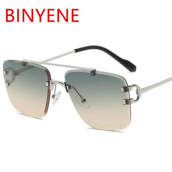 sunglasses fashion oversized rimless gradient men unique brand designer double beam square sun glasses outdoor driving goggles, White;black
sunglasses fashion oversized rimless gradient men unique brand designer double beam square sun glasses outdoor driving goggles, White;black