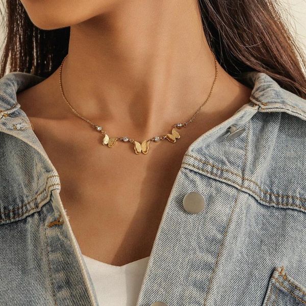 chokers stainless steel butterfly charm chocker necklace for female gold color chain necklaces drop wholesale fashion trendy, Golden;silver
chokers stainless steel butterfly charm chocker necklace for female gold color chain necklaces drop wholesale fashion trendy, Golden;silver