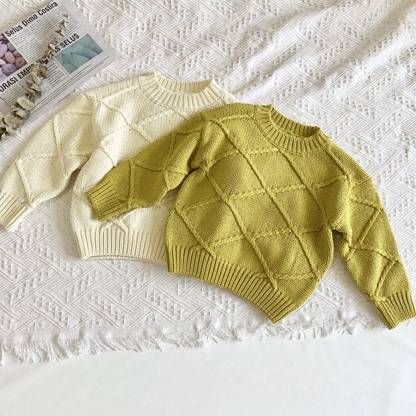 autumn winter kids boys girls long sleeve knit diamond-type lattice sweater baby pullover sweaters 210429, Blue
autumn winter kids boys girls long sleeve knit diamond-type lattice sweater baby pullover sweaters 210429, Blue