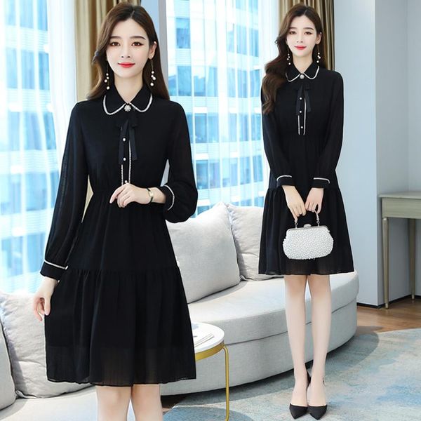 casual dresses dress 2021 spring and autumn women's temperament pearl buckle mid-length long-sleeved, Black;gray
casual dresses dress 2021 spring and autumn women's temperament pearl buckle mid-length long-sleeved, Black;gray