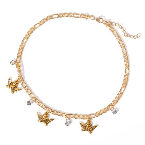 chains simple angel cupid necklace for women rhinestone shining statement crystal charm choker girl gift party jewelry, Silver
chains simple angel cupid necklace for women rhinestone shining statement crystal charm choker girl gift party jewelry, Silver