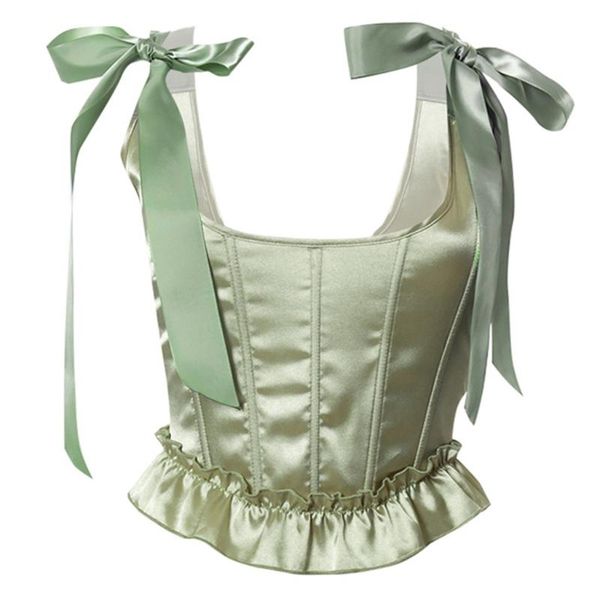 women's tanks & camis women silky satin tie up bow strap crop ruffles hem solid color fish boned corset camisole criss cross lace-up ba, White
women's tanks & camis women silky satin tie up bow strap crop ruffles hem solid color fish boned corset camisole criss cross lace-up ba, White