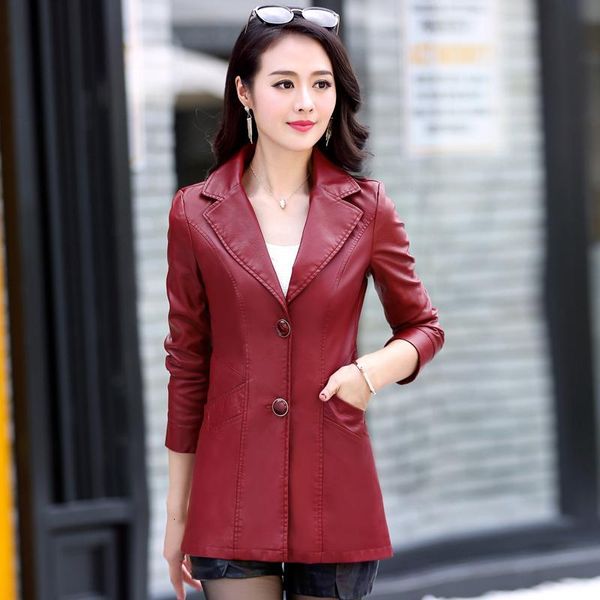 new women slim jackets and blazer plus size 6xl soft ventilation sheepskin leather coat female pu clothing outwear, Black
new women slim jackets and blazer plus size 6xl soft ventilation sheepskin leather coat female pu clothing outwear, Black