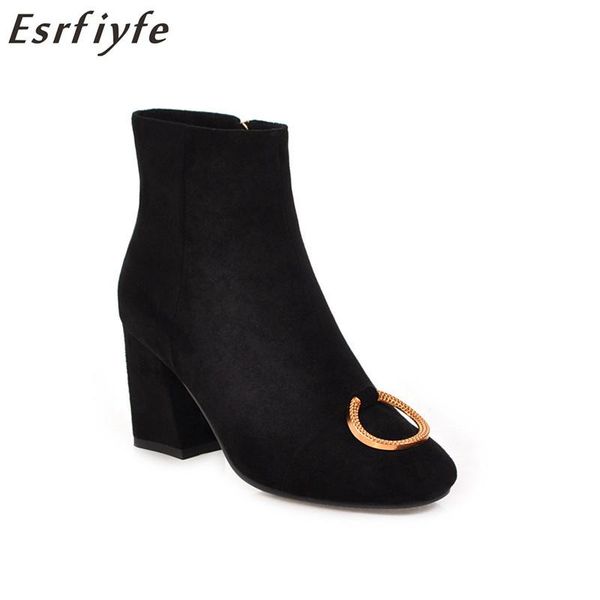 boots esrfiyfe 2021 autumn winter high heels square toe ankle for women fashion flock shoes woman motorcycle botas mujer, Black
boots esrfiyfe 2021 autumn winter high heels square toe ankle for women fashion flock shoes woman motorcycle botas mujer, Black