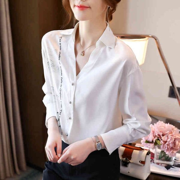 dress womens blouse chiffon shirt spring 2021 fashion female lapel long sleeve print blouses plus size, White
dress womens blouse chiffon shirt spring 2021 fashion female lapel long sleeve print blouses plus size, White