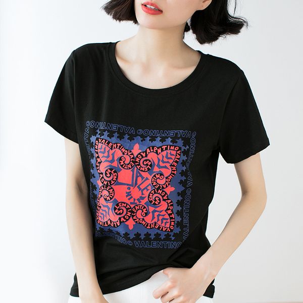 women's t-shirt letter print vintage t women summer cotton black tshirt female plus size womens clothing tee femme 182y, White
women's t-shirt letter print vintage t women summer cotton black tshirt female plus size womens clothing tee femme 182y, White