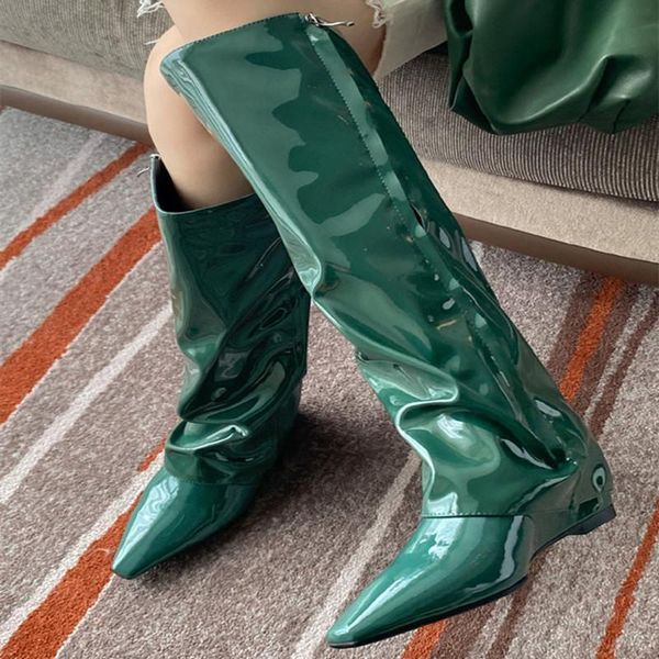 boots women's pointed toe wedge heel 2021 autumn knee-length woman high heels botas mujer pleated wedges shoes, Black
boots women's pointed toe wedge heel 2021 autumn knee-length woman high heels botas mujer pleated wedges shoes, Black