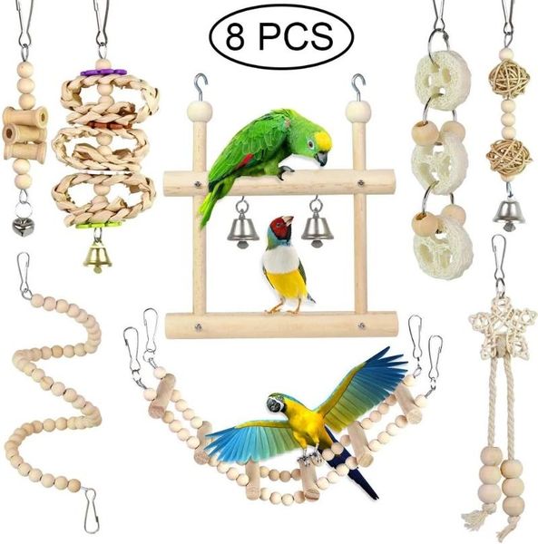other bird supplies 8pcs toys parrot swing chewing hanging perches for love birds budgie cockatiels macaws parakeets conure finches
other bird supplies 8pcs toys parrot swing chewing hanging perches for love birds budgie cockatiels macaws parakeets conure finches
