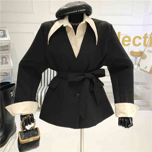 dress women's jacket spring summer 2021 niche fashion two collar shirt shows fine suit, Black;gray
dress women's jacket spring summer 2021 niche fashion two collar shirt shows fine suit, Black;gray