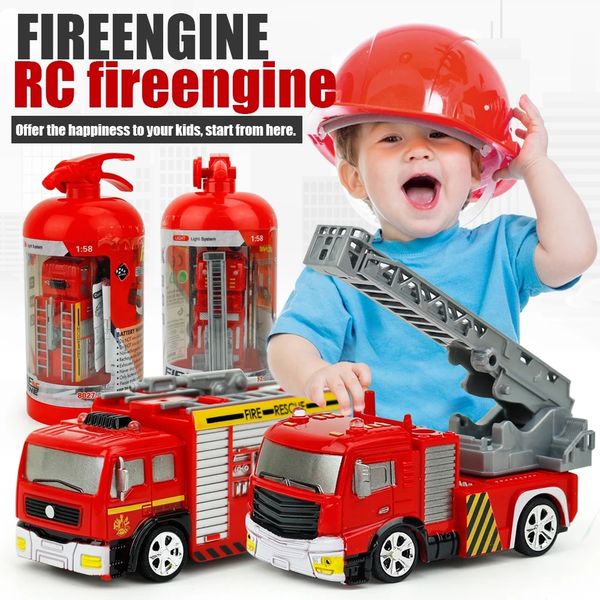 Cute 158 Mini 4CH Fire engine Ladder Truck engineering RC Truck Toy Fire Extinguisher Case + 4pcs Barricade Mini Car for Kids
Cute 158 Mini 4CH Fire engine Ladder Truck engineering RC Truck Toy Fire Extinguisher Case + 4pcs Barricade Mini Car for Kids