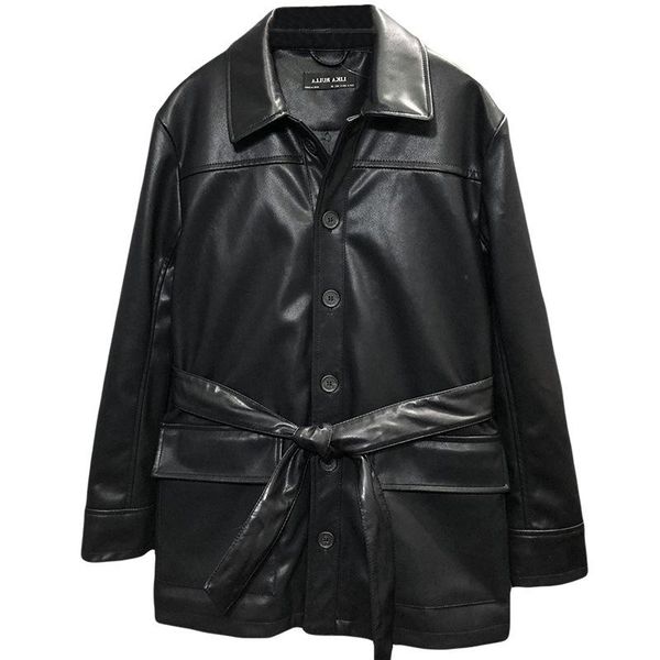 women's leather & faux womens jacket clothing fall rivet lapel belt personality short fashion leisure motorcycle style coat top, Black
women's leather & faux womens jacket clothing fall rivet lapel belt personality short fashion leisure motorcycle style coat top, Black