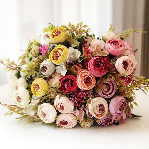 decorative flowers & wreaths european 4 head 2 small artificial silk tea rose bud bouquet wedding home deskretro fake flower party diy d
decorative flowers & wreaths european 4 head 2 small artificial silk tea rose bud bouquet wedding home deskretro fake flower party diy d