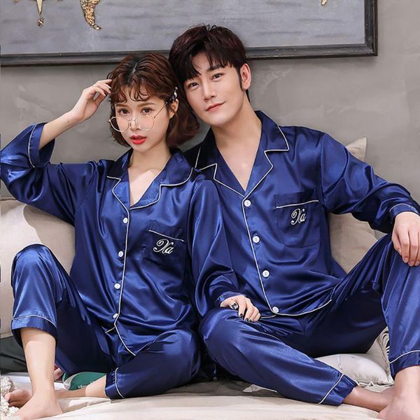 men's sleepwear 2pc luxury pijamas men & women pajama sets satin silk button down turn-down collar couple casual soft loose homewear, Black;brown
men's sleepwear 2pc luxury pijamas men & women pajama sets satin silk button down turn-down collar couple casual soft loose homewear, Black;brown