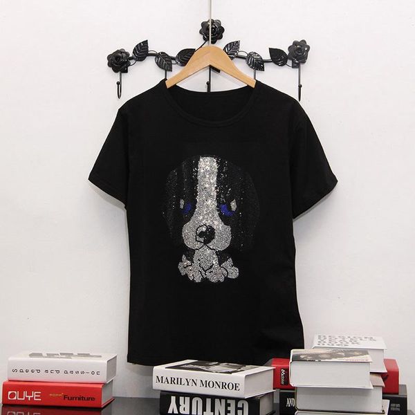 women's t-shirt summer 2021 short-sleeved female korean style casual diamonds cartoon dog pattern drilling loose plus size, White
women's t-shirt summer 2021 short-sleeved female korean style casual diamonds cartoon dog pattern drilling loose plus size, White