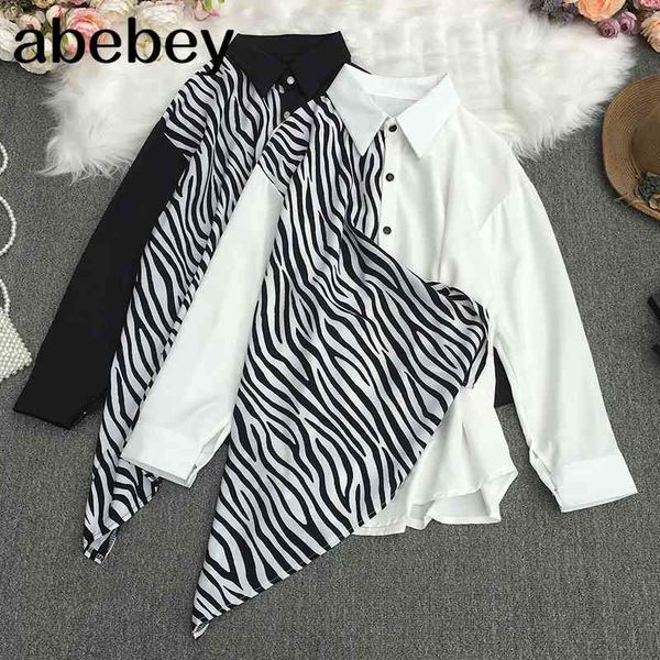 spring fashion versatile turn-down collar long sleeve shirt irregular design single breasted loose 210512, White
spring fashion versatile turn-down collar long sleeve shirt irregular design single breasted loose 210512, White