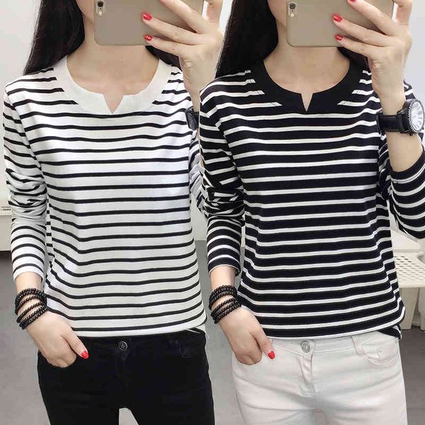 oversized autumn women's t-shirt korean new stripe v neck plus size 5xl casual loose female long sleeve cotton tshirt 210412, White
oversized autumn women's t-shirt korean new stripe v neck plus size 5xl casual loose female long sleeve cotton tshirt 210412, White
