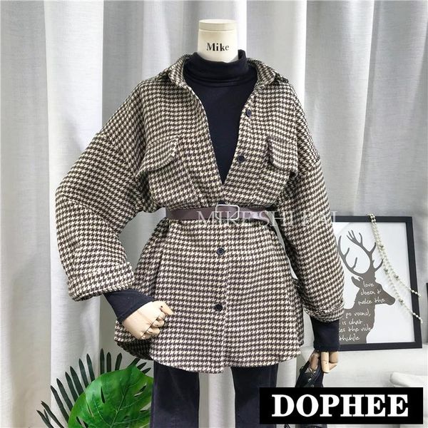autumn korean loose houndstooth belt waist shirt women lapel long sleeve thicken retro blouse students cardigan women's blouses & shir, White
autumn korean loose houndstooth belt waist shirt women lapel long sleeve thicken retro blouse students cardigan women's blouses & shir, White