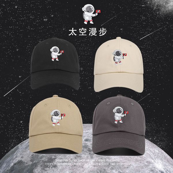 spring and summer hat male personality astronaut embroidered baseball cap female leisure street duck tongue outdoor sunshade, Black;white
spring and summer hat male personality astronaut embroidered baseball cap female leisure street duck tongue outdoor sunshade, Black;white