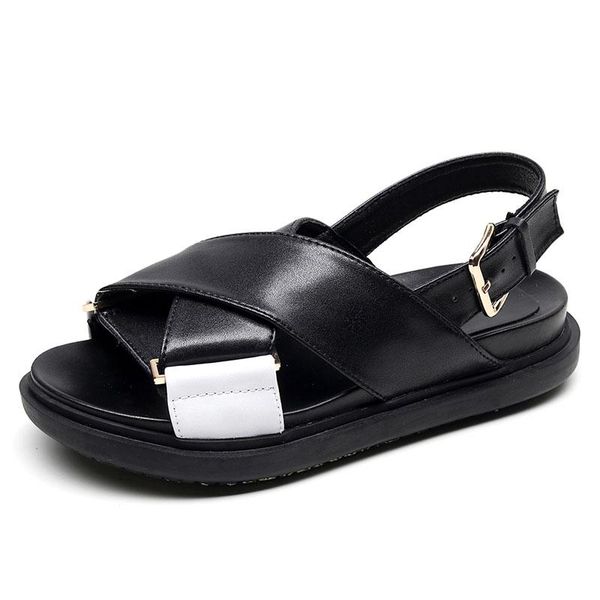womens sandals 2021 leather breathable wear-resistant cross roman shoes platform flats casual black white fish mouth
womens sandals 2021 leather breathable wear-resistant cross roman shoes platform flats casual black white fish mouth