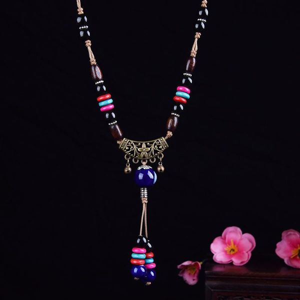 bohemian women multicolor beads handmade necklace for fashion ceramic bead pendant ladies jewelry gifts necklaces, Silver
bohemian women multicolor beads handmade necklace for fashion ceramic bead pendant ladies jewelry gifts necklaces, Silver