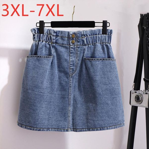 spring autumn plus size denim womens skirt mini large casual loose cotton blue skirts 4xl 5xl 6xl 7xl, Black 
spring autumn plus size denim womens skirt mini large casual loose cotton blue skirts 4xl 5xl 6xl 7xl, Black