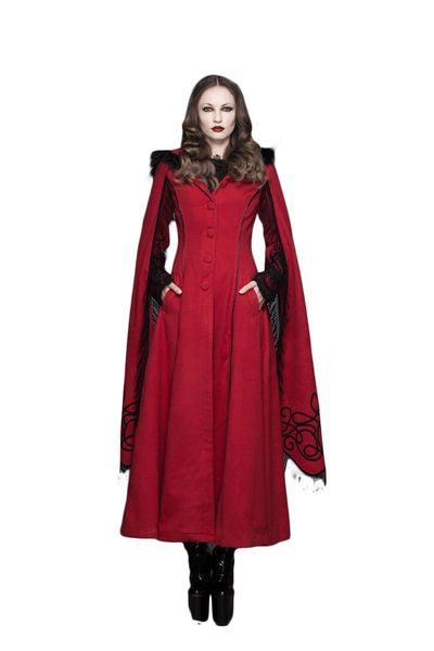 women's wool & blends devil fashion women gothic winter hooded coat long cloak trumpet sleeves tassel cape windproof jacket for, Black
women's wool & blends devil fashion women gothic winter hooded coat long cloak trumpet sleeves tassel cape windproof jacket for, Black