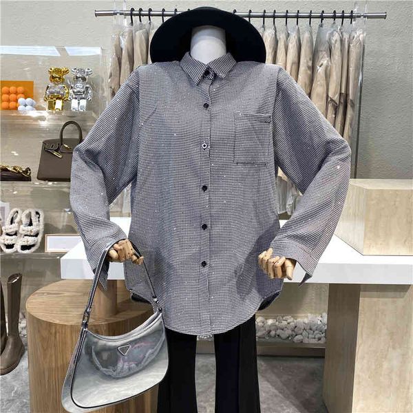 blouses classic niche chess lapel medium length pocket slot design feel shirt, White
blouses classic niche chess lapel medium length pocket slot design feel shirt, White